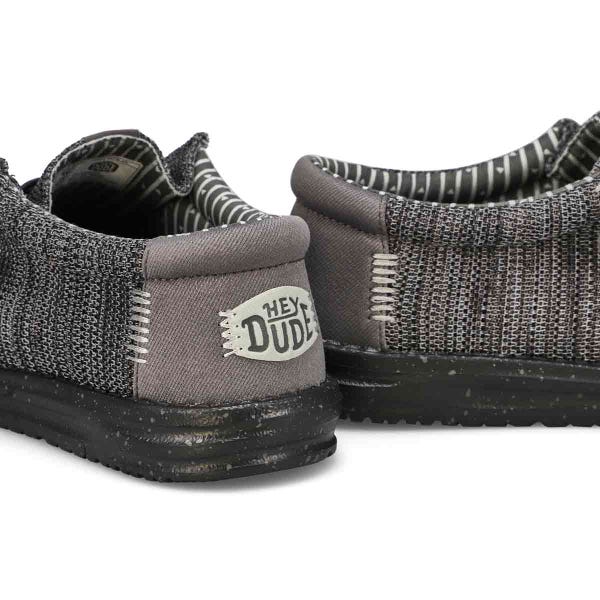 Men's Wally Stretch Sox Casual Shoe - Granite Grey/Black