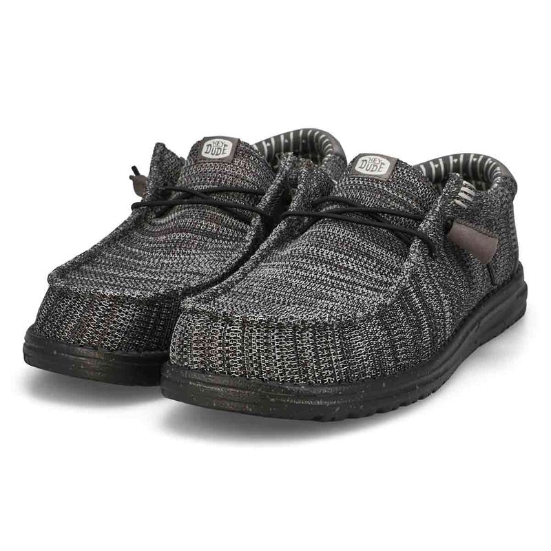 Men's Wally Stretch Sox Casual Shoe - Granite Grey/Black