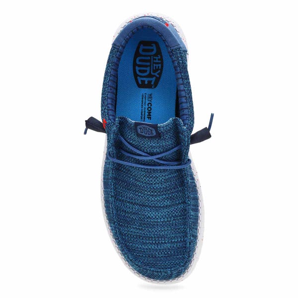 Men's Wally Stretch Sox Casual Shoe - Ensign Blue/Multi