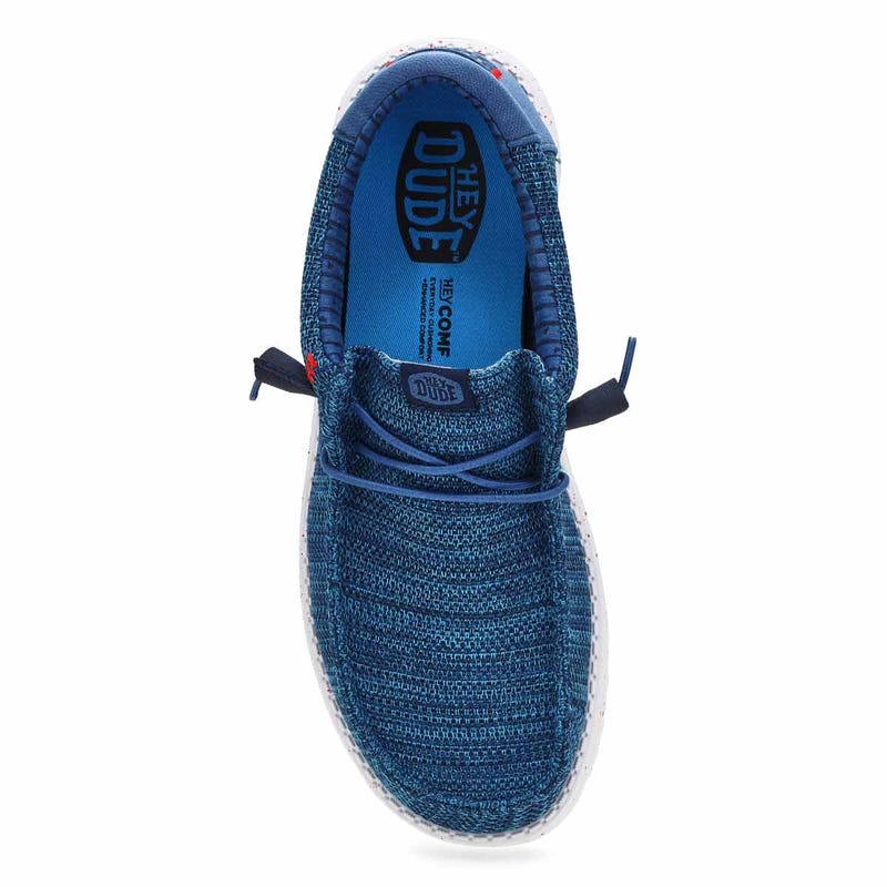 Men's Wally Stretch Sox Casual Shoe - Ensign Blue/Multi