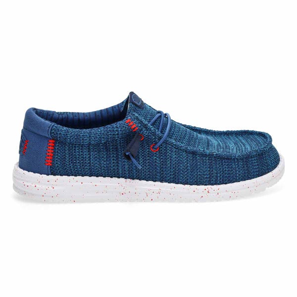 Men's Wally Stretch Sox Casual Shoe - Ensign Blue/Multi