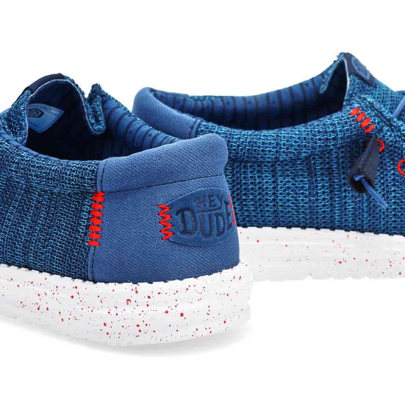 Men's Wally Stretch Sox Casual Shoe - Ensign Blue/Multi