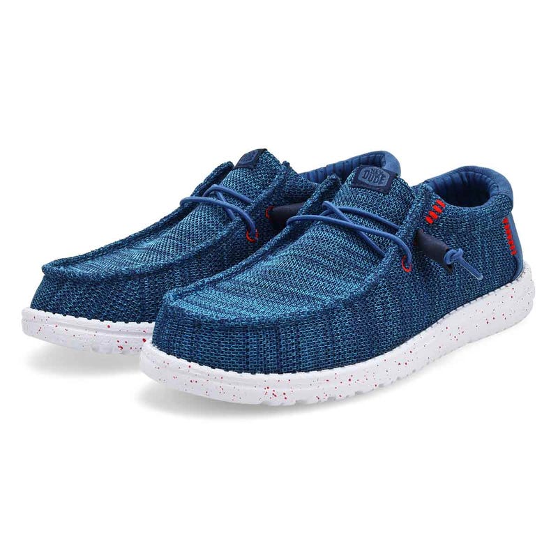 Men's Wally Stretch Sox Casual Shoe - Ensign Blue/Multi