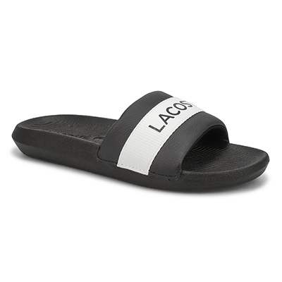 Lds Croco Slide Sandal - Blk/Wht