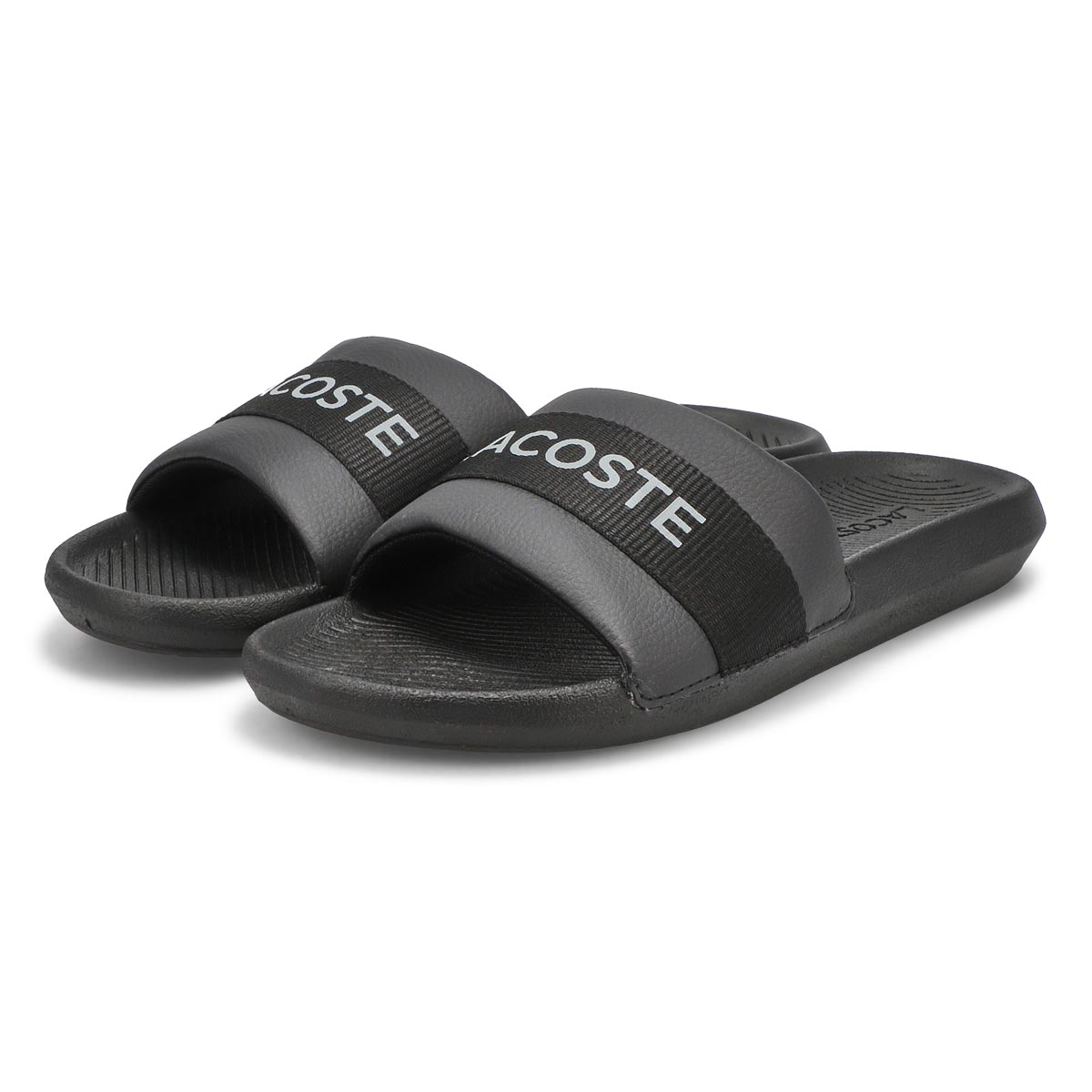 Men's Croco Slide Sandal - Black/Black