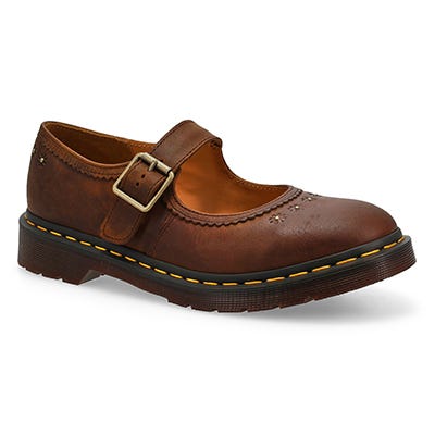 Lds New Mary Jane Casual Shoe - Dark Brown