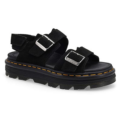 Lds ZebZag 2 Strap Casual Sandal - Black