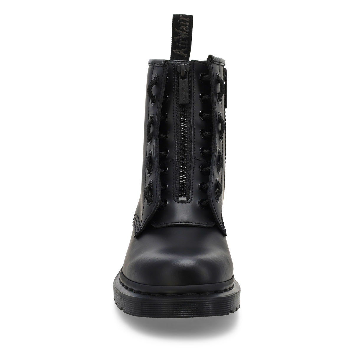 Unisex Pascal Zip Mono 8 Eye Boot - Black Smooth