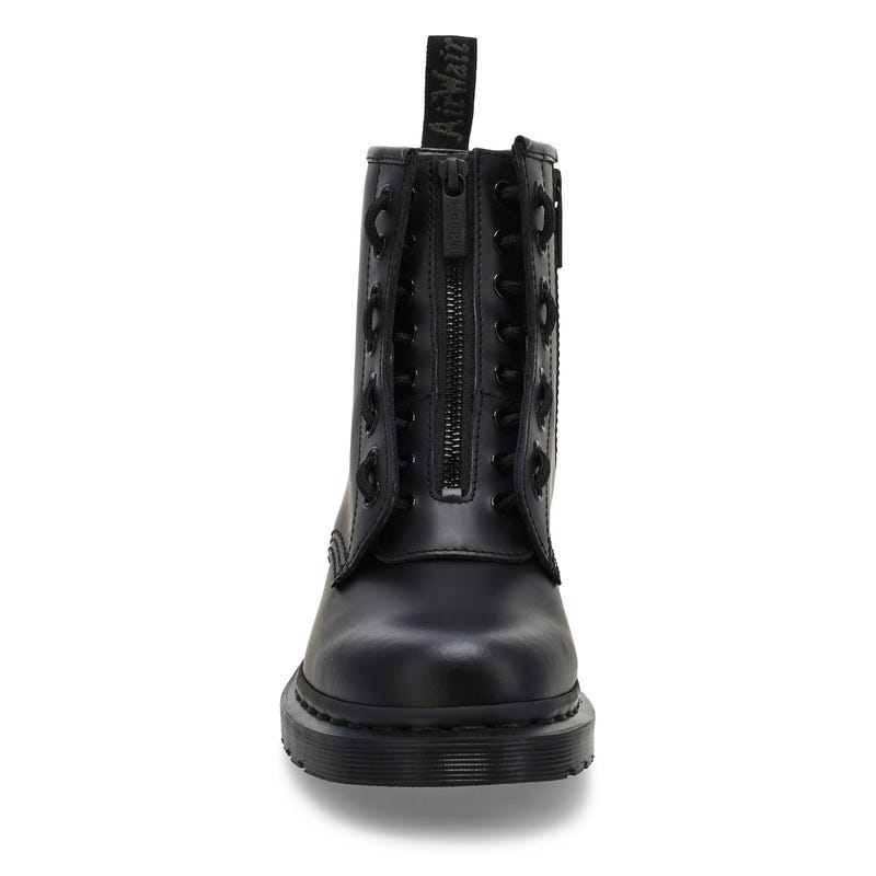 Unisex Pascal Zip Mono 8 Eye Boot - Black Smooth