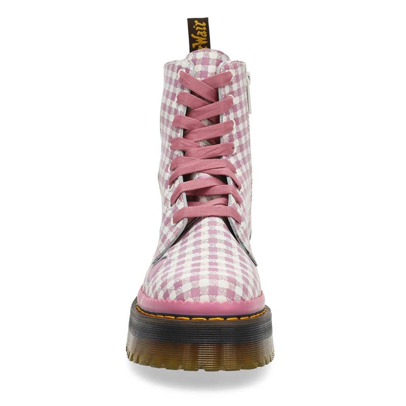 Women's Jadon Heart 8-Eye Combat Boot - White/Dusty Rose