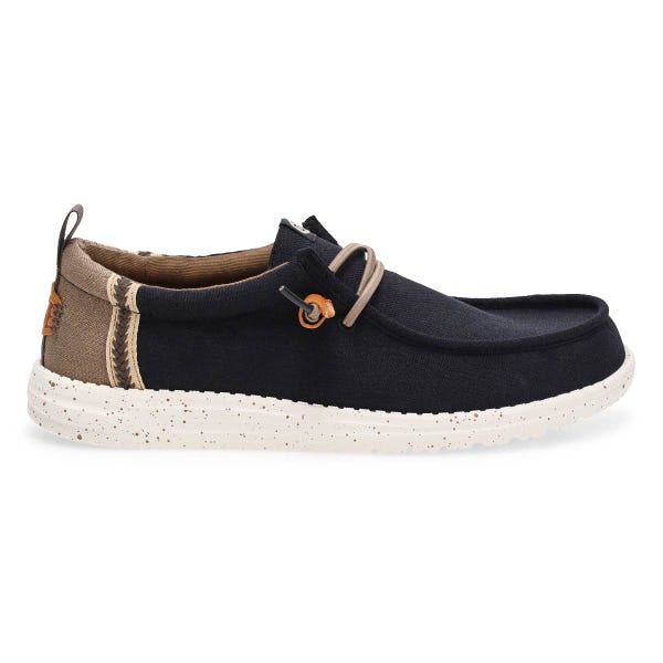 Men's Wally Craft Linen Casual Shoe - Black/Walnut