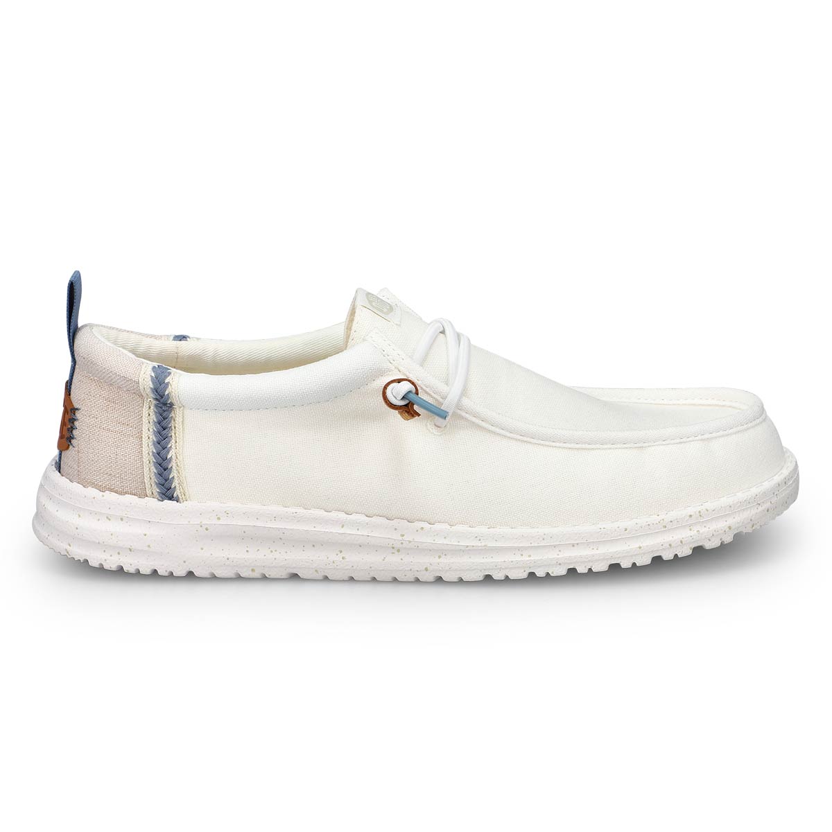 Men's Wally Summer Linen Casual Shoe - White/ Stone Grey