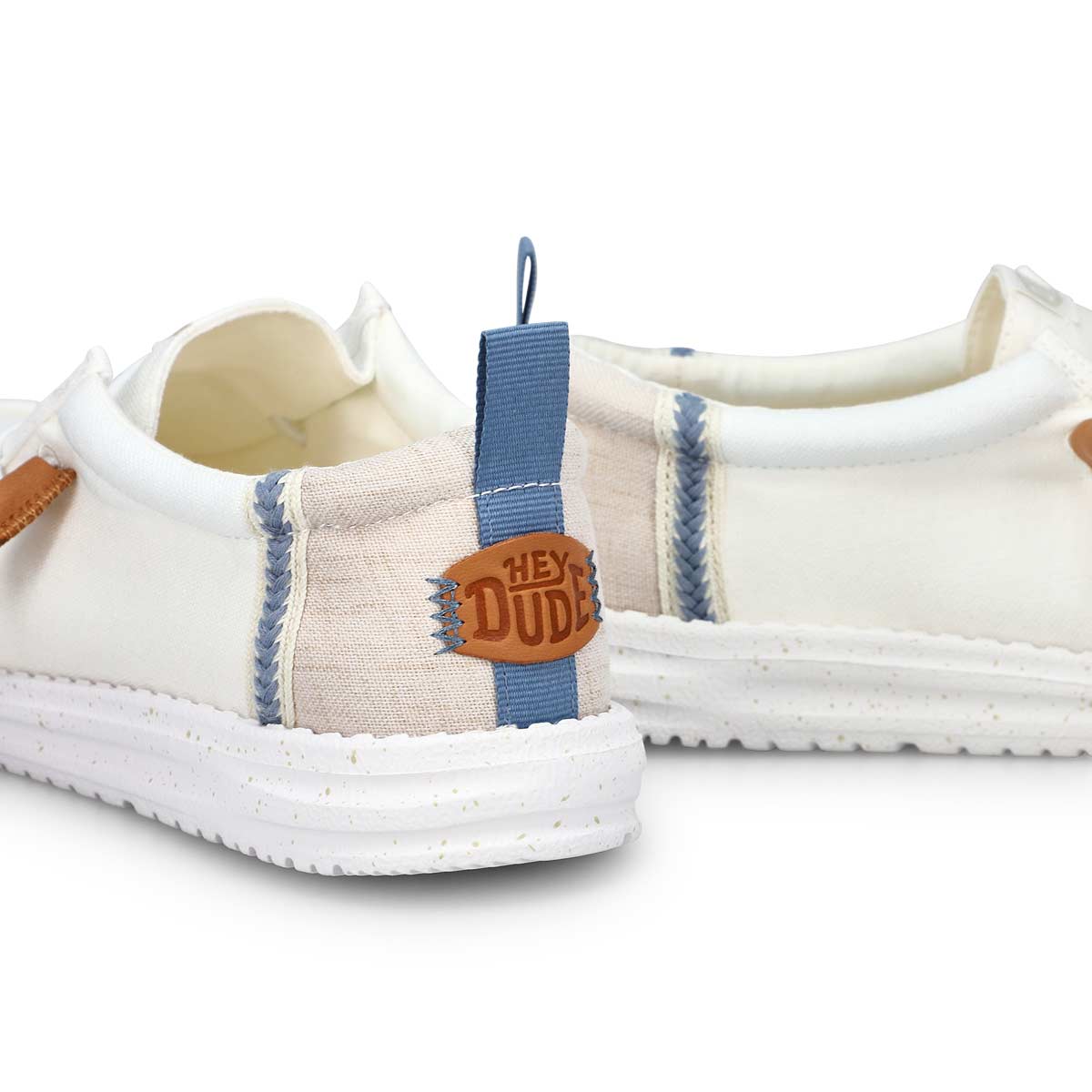 Men's Wally Summer Linen Casual Shoe - White/ Stone Grey