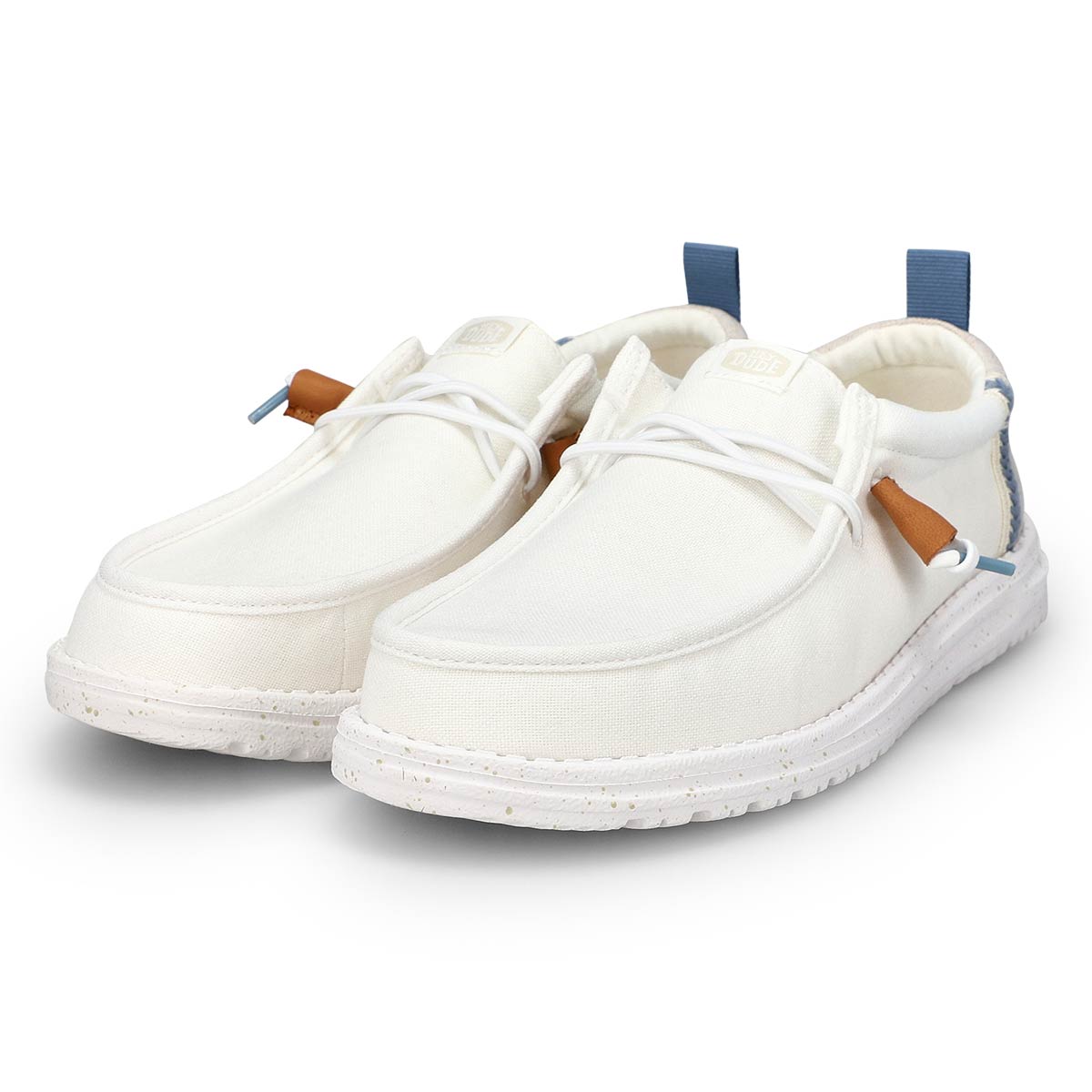 Men's Wally Summer Linen Casual Shoe - White/ Stone Grey