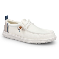 Men's Wally Summer Linen Casual Shoe - White/ Stone Grey