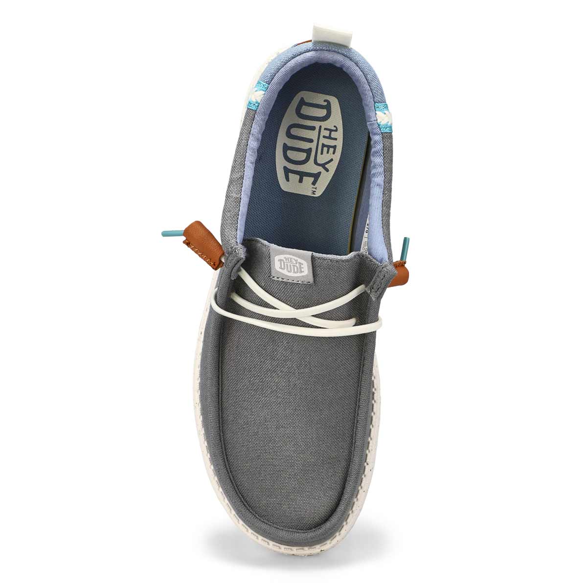 Men's  Wally Summer Linen Casual Shoe - Grey/Faded Denim