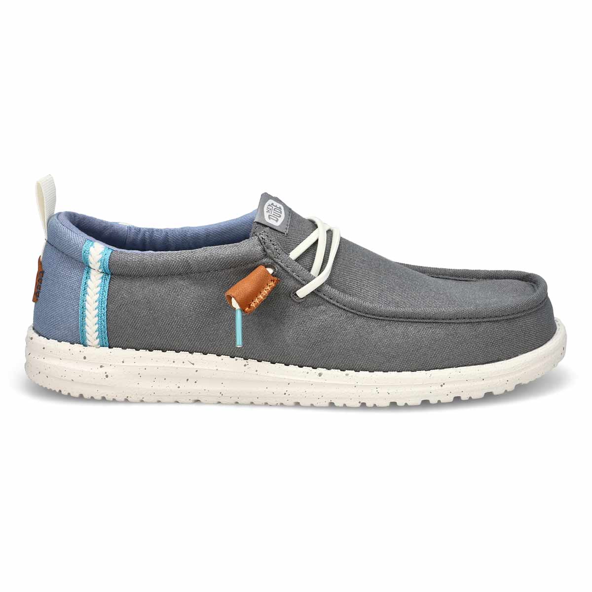 Men's  Wally Summer Linen Casual Shoe - Grey/Faded Denim
