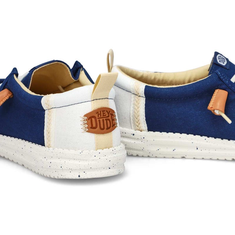 Flâneur décontracté WALLY SUMMER LINEN, bleu sargasse/blanc, hommes