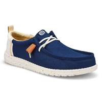 Men's Wally Summer Linen Casual Shoe - Sargasso Blue/White
