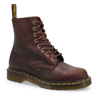 Women's  1460 Pascal Floral Deboss 8-Eye Boot - Dark Brown Crazy Horse
