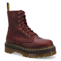 Women's 1460 Jadon Floral Deboss Platform Boot - Cherry Red Crazy Horse