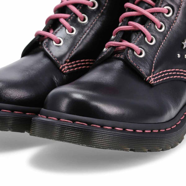 Botte 1460 Hearts and Stars à 8 œillets pour femmes - Noir