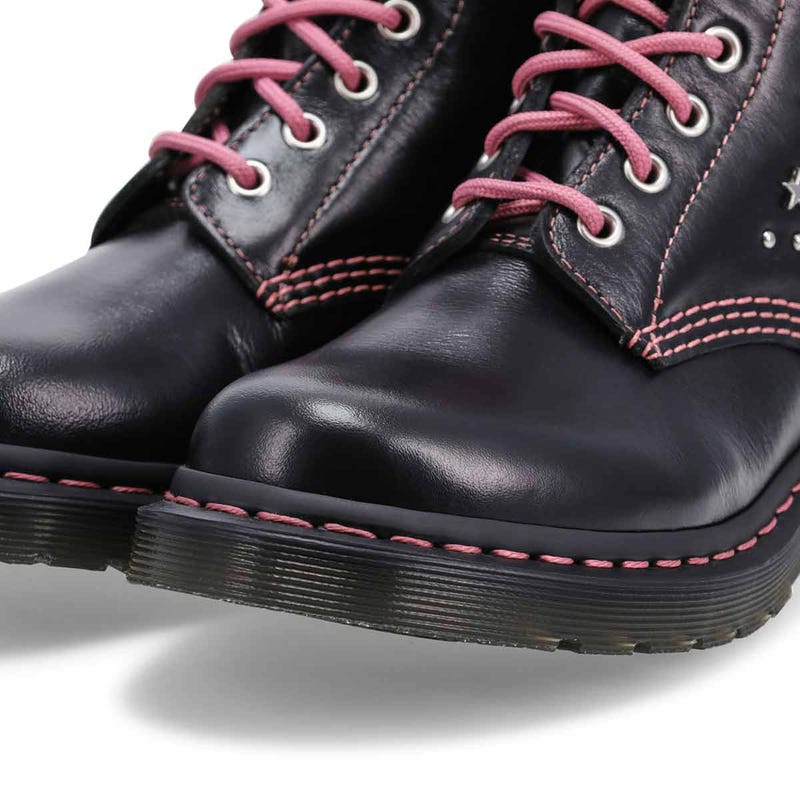 Botte 1460 Hearts and Stars à 8 œillets pour femmes - Noir