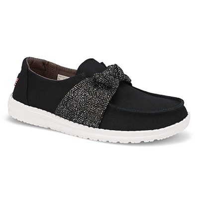 Lds Wendy Bow Essentials Casual Shoe - Black
