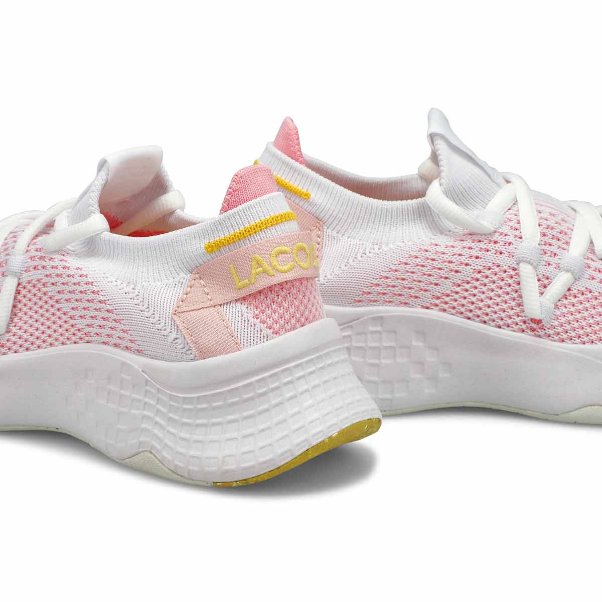 Women's Court-Drive Knit Sneaker -White/Light Pink
