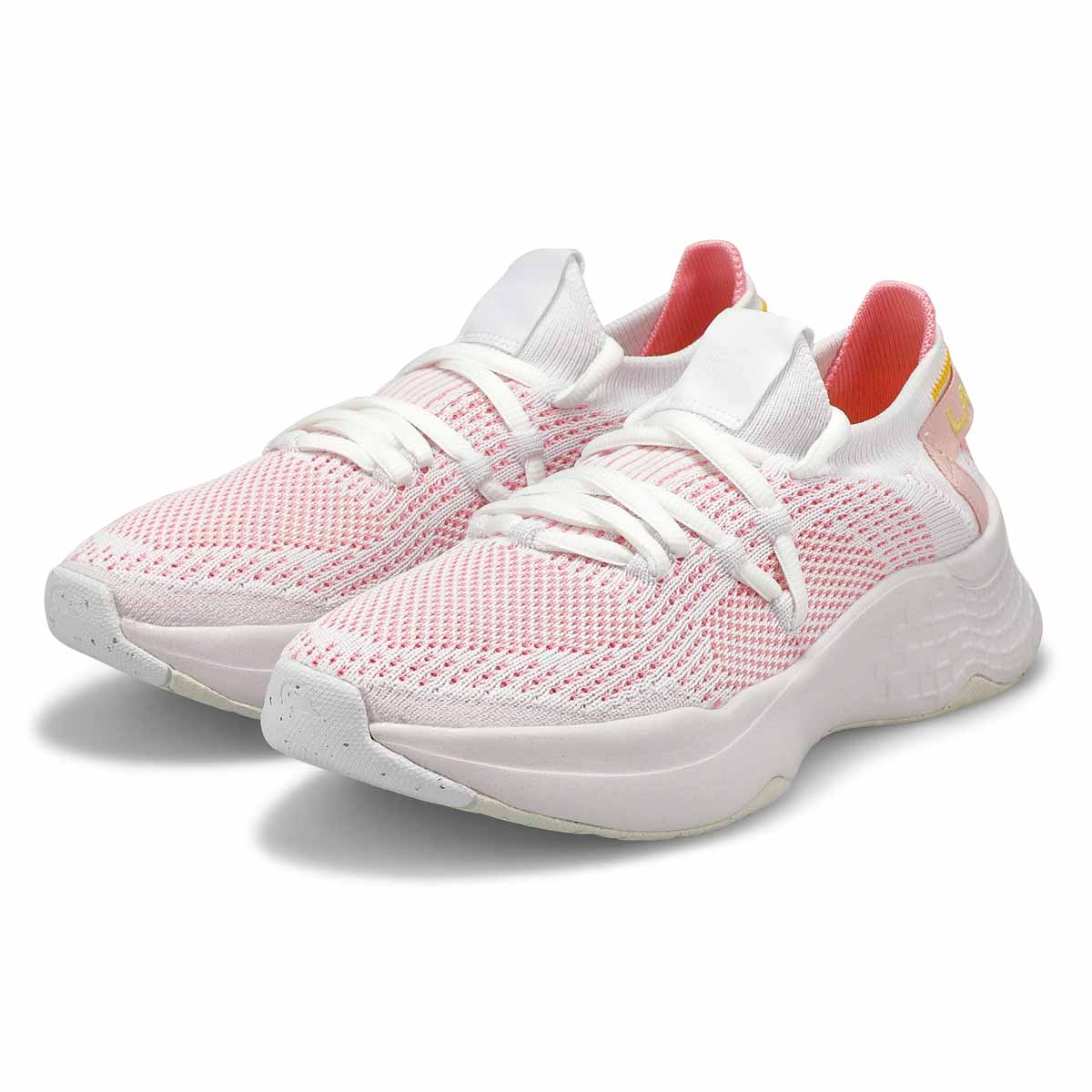 Women's Court-Drive Knit Sneaker -White/Light Pink