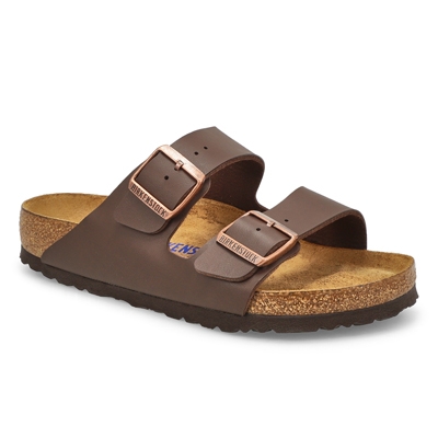 Lds Arizona Soft Footbed Birko-Flo 2 Strap Sandal - Brown