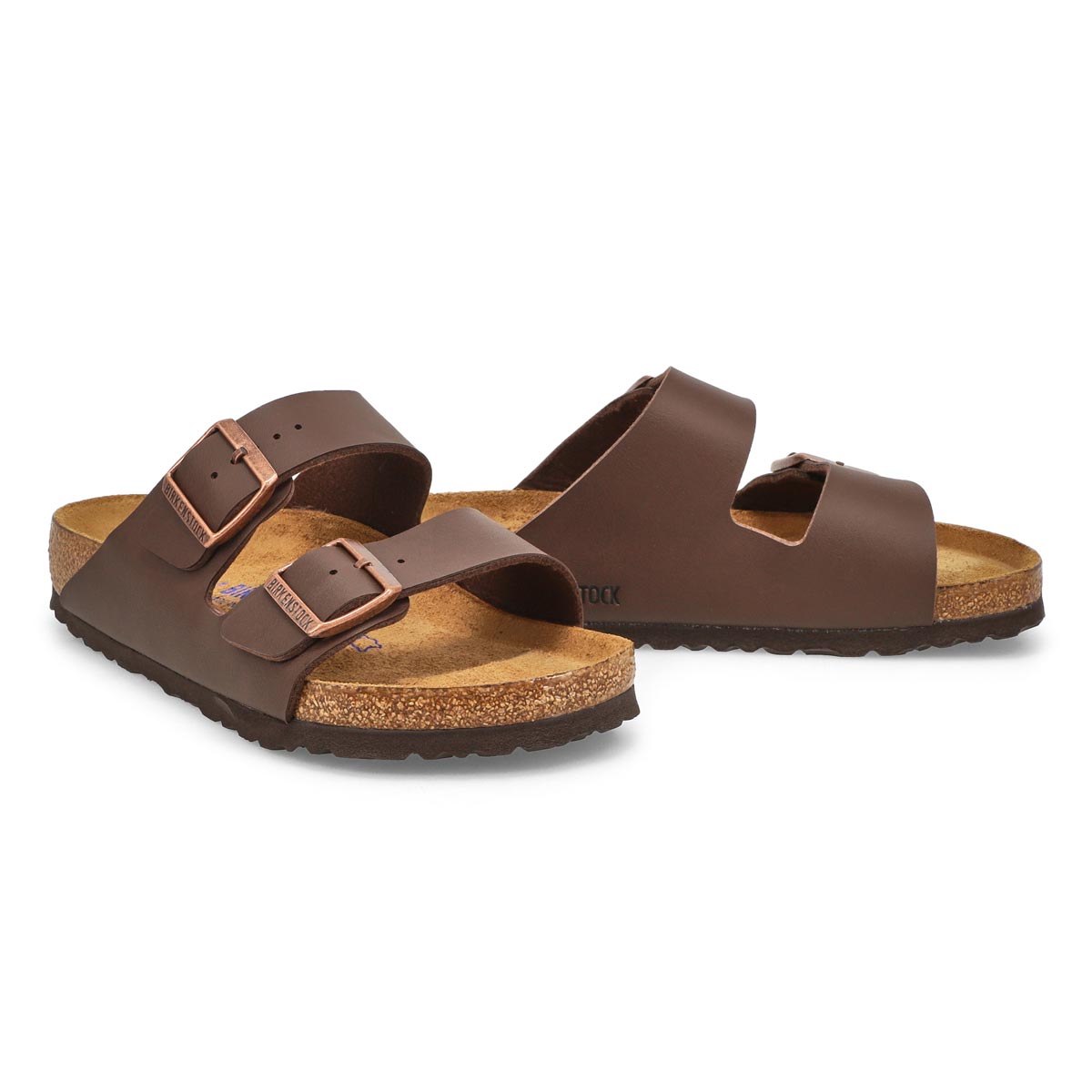 Women's Arizona Soft Footbed Birko-Flo 2 Strap Sandal - Brown