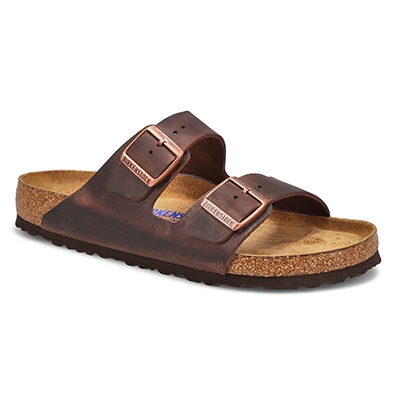 Mns Arizona Oiled Leather 2 Strap Sandal - Havana
