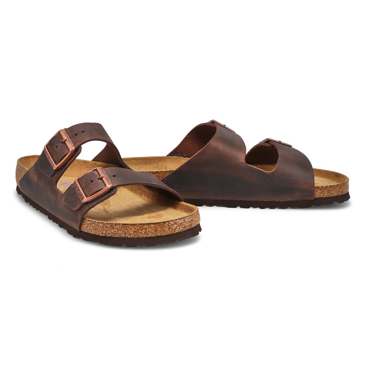 Men's  Arizona Soft Footbed Oiled Leather 2 Strap Sandal - Habana