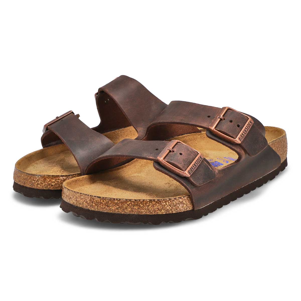 Men's  Arizona Soft Footbed Oiled Leather 2 Strap Sandal - Habana