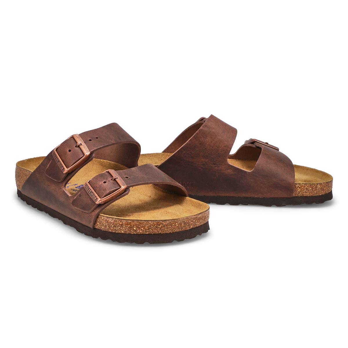 Women's Arizona Soft Footbed Oiled Leather 2 Strap Sandal - Habana