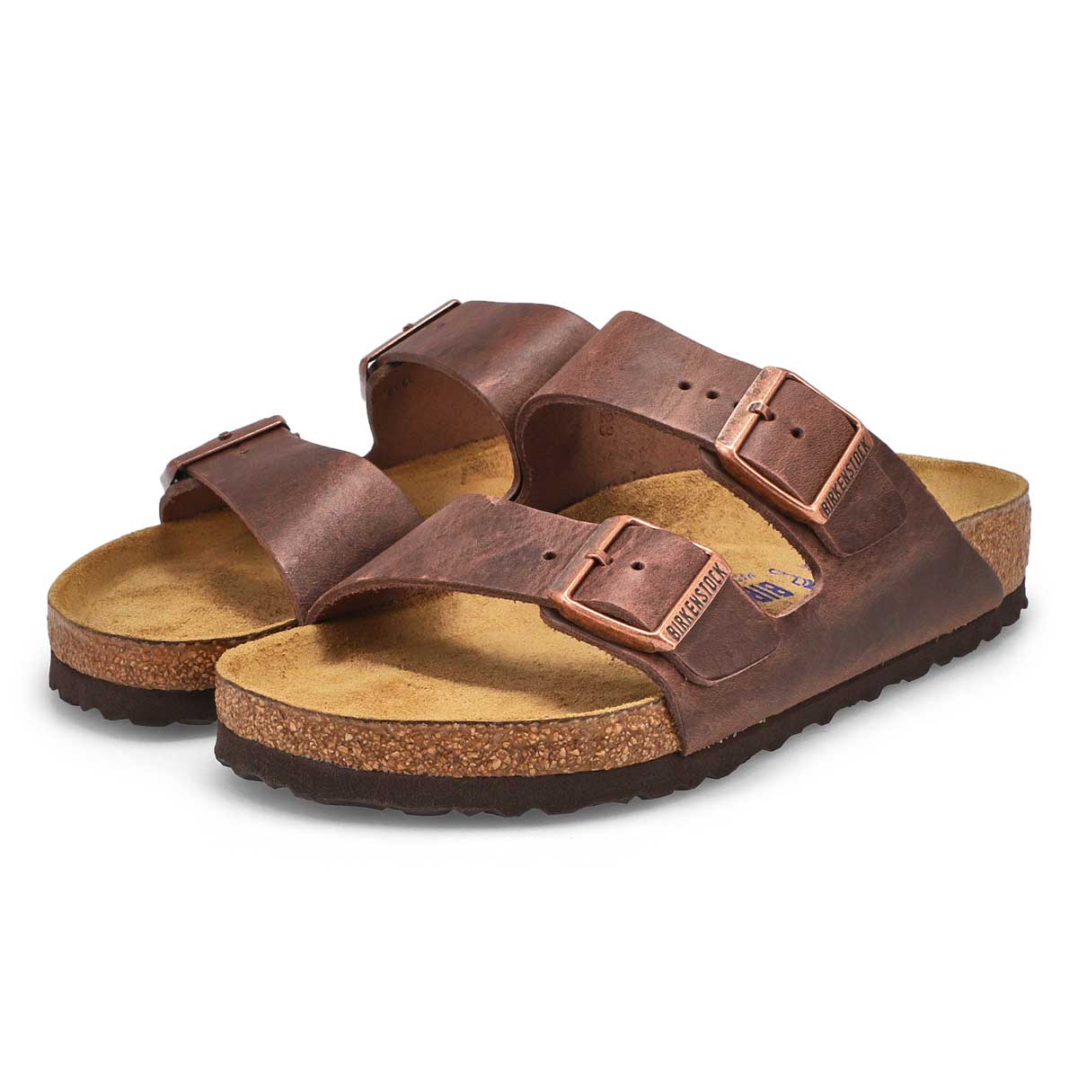 Women's Arizona Soft Footbed Oiled Leather 2 Strap Sandal - Habana