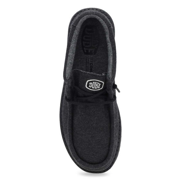 Men's Wally Stretch Jersey Casual Shoe -  Black/Black