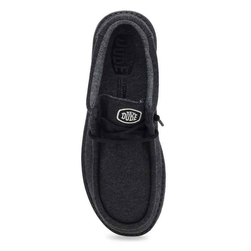 Men's Wally Stretch Jersey Casual Shoe -  Black/Black