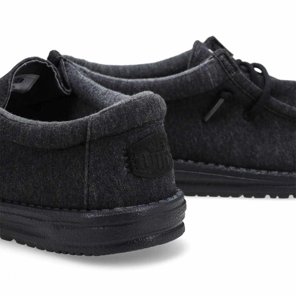 Men's Wally Stretch Jersey Casual Shoe -  Black/Black