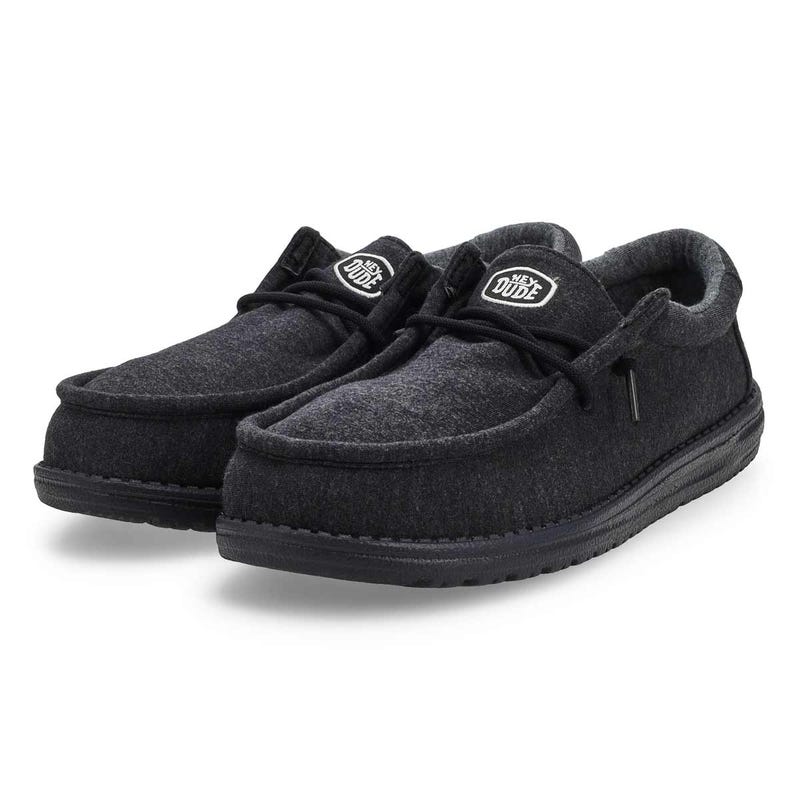 Men's Wally Stretch Jersey Casual Shoe -  Black/Black