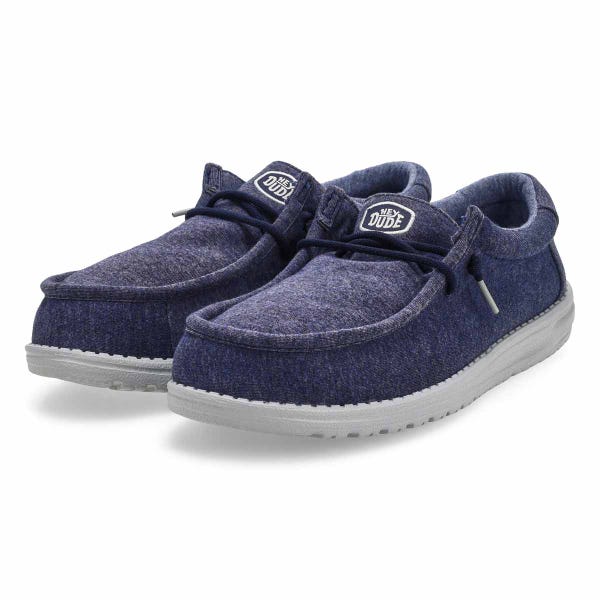 Men's Wally Stretch Jersey Casual Shoe -  Navy