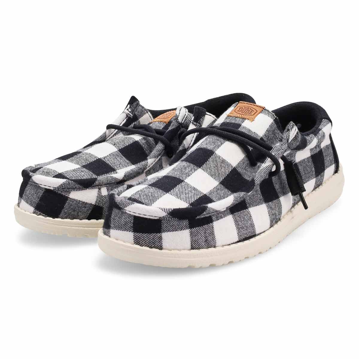 Men's Wally Buffalo Check Casual Shoe - Black/Egre