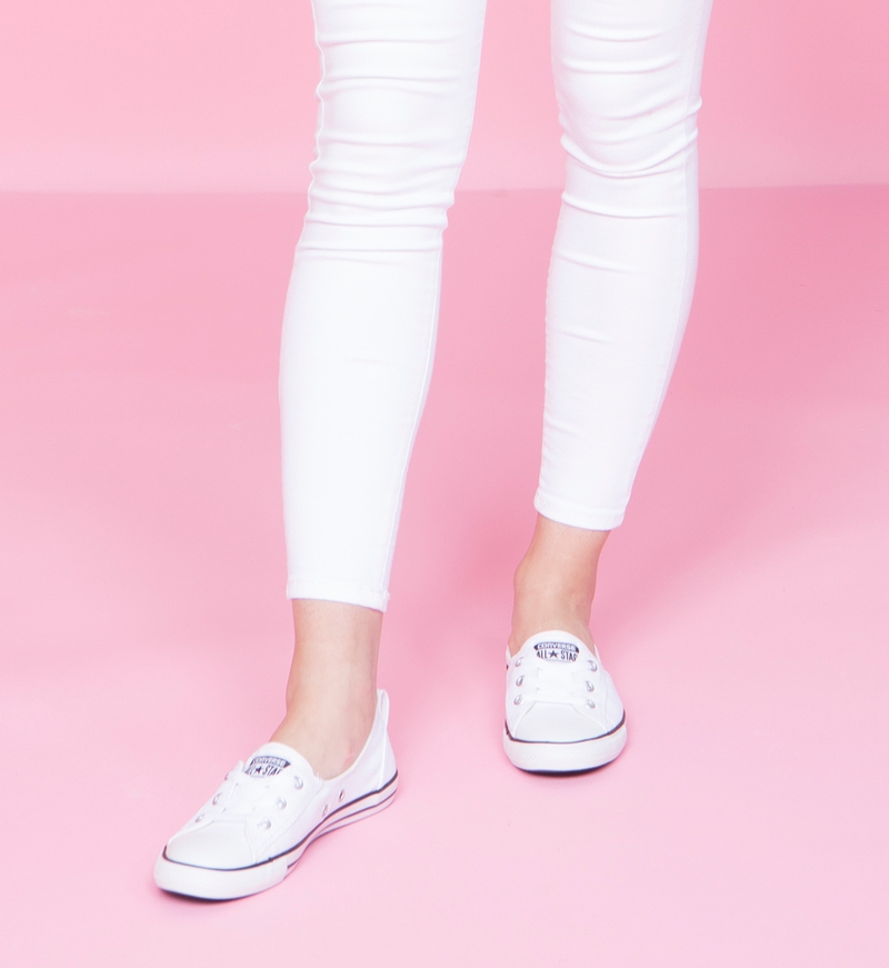 white converse ballet flats