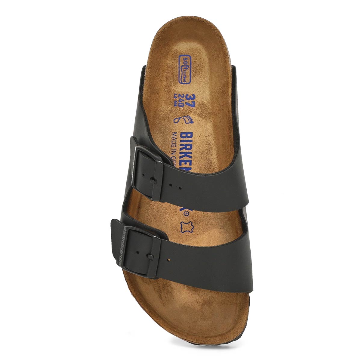 Women's Arizona Soft Birko-Flor 2 Strap Sandal - Black