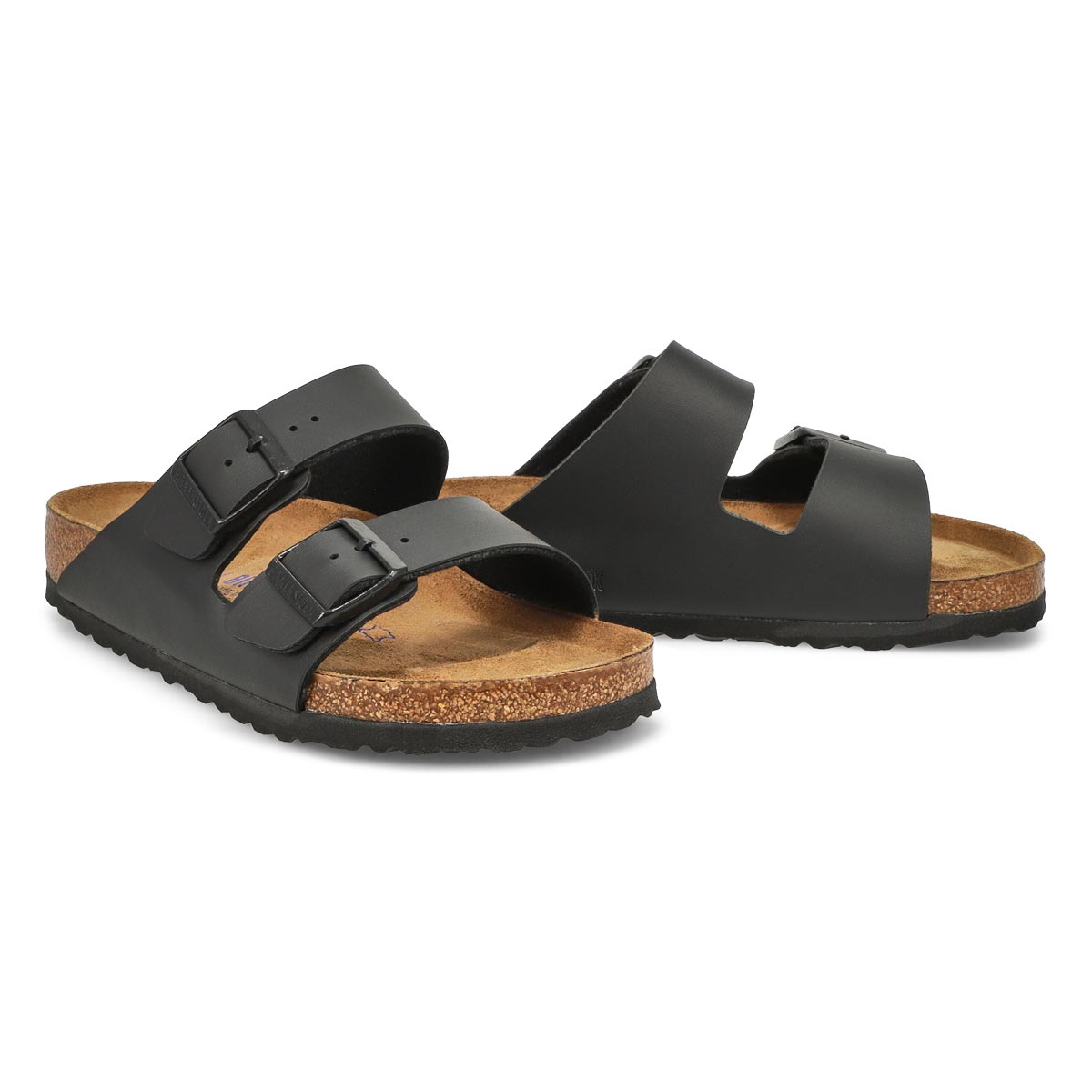 Women's Arizona Soft Birko-Flor 2 Strap Sandal - Black