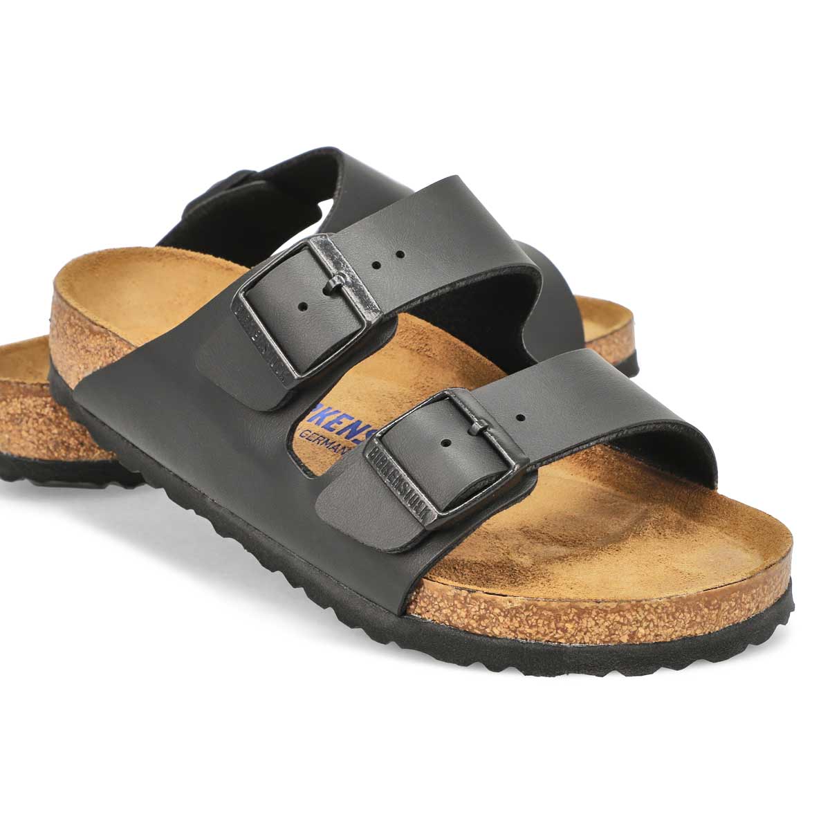 Women's Arizona Soft Birko-Flor 2 Strap Sandal - Black