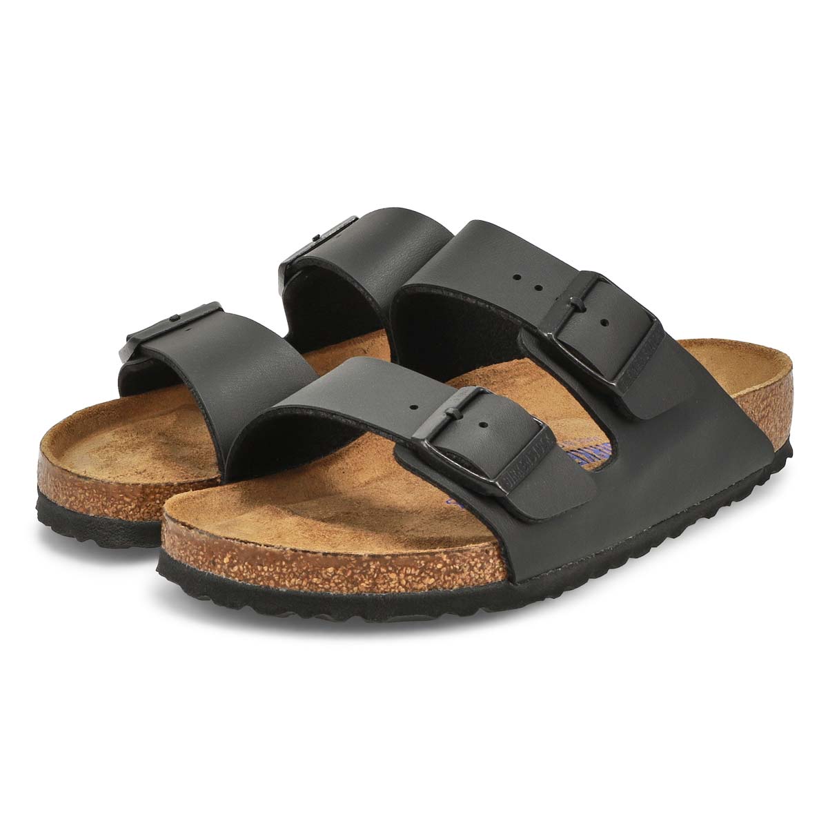 Women's Arizona Soft Birko-Flor 2 Strap Sandal - Black