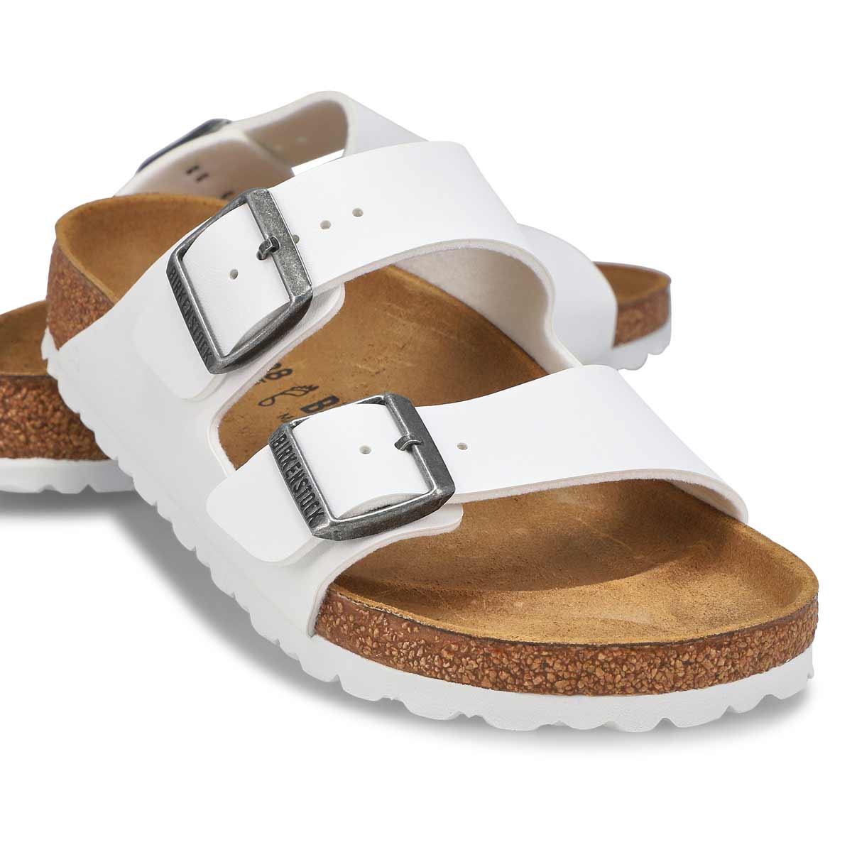 Women's Arizona Birko-Flor 2 Strap Sandal - White