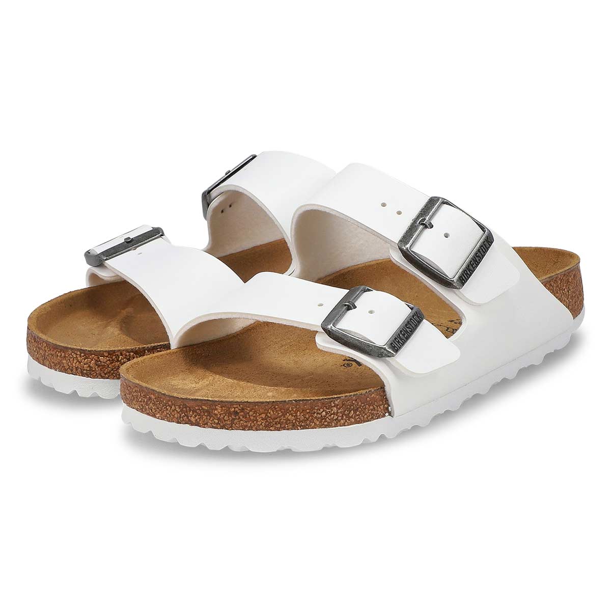 Women's Arizona Birko-Flor 2 Strap Sandal - White